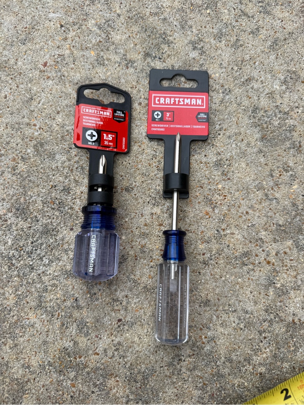 Craftsman Blue Clear Handle Screwdriver Set - Phillips 1.5" & 3"